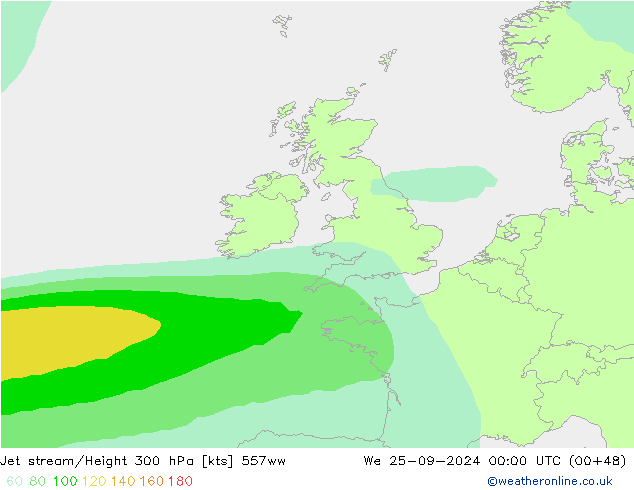 Jet stream 557ww Qua 25.09.2024 00 UTC