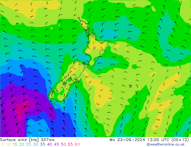 Vent 10 m 557ww lun 23.09.2024 12 UTC