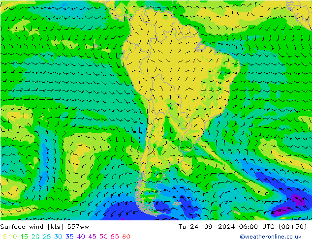 Rüzgar 10 m 557ww Sa 24.09.2024 06 UTC