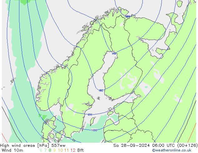 High wind areas 557ww Sáb 28.09.2024 06 UTC