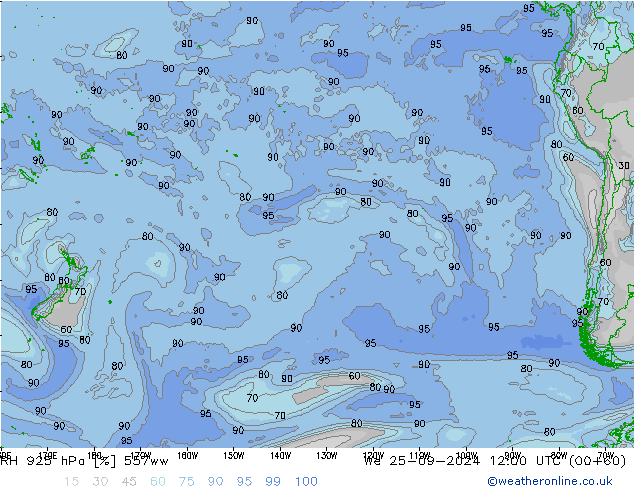 Humidité rel. 925 hPa 557ww mer 25.09.2024 12 UTC