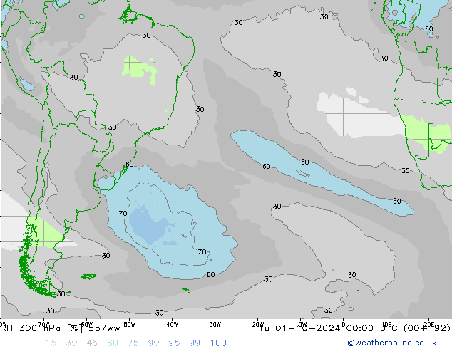 RH 300 hPa 557ww mar 01.10.2024 00 UTC