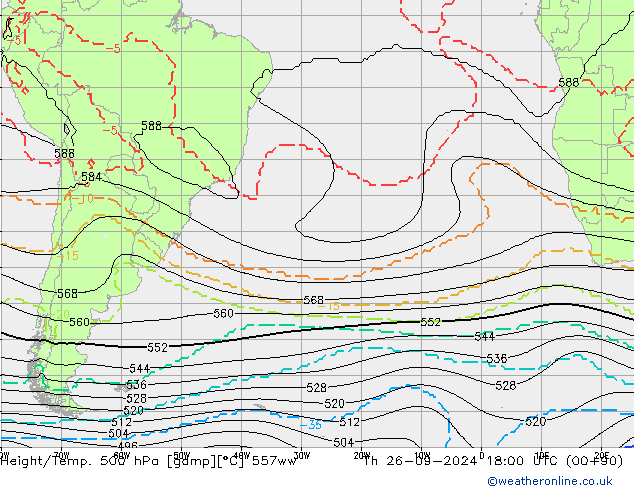 Geop./Temp. 500 hPa 557ww jue 26.09.2024 18 UTC