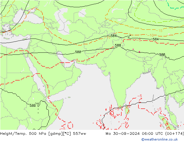 Height/Temp. 500 hPa 557ww Mo 30.09.2024 06 UTC