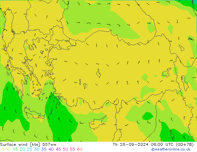 Surface wind 557ww Th 26.09.2024 06 UTC