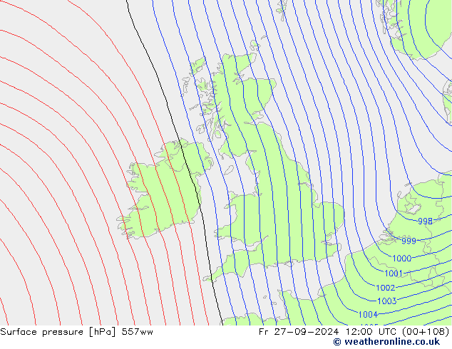 Surface pressure 557ww Fr 27.09.2024 12 UTC