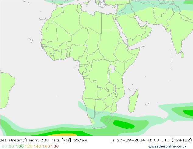 Jet stream/Height 300 hPa 557ww Fr 27.09.2024 18 UTC