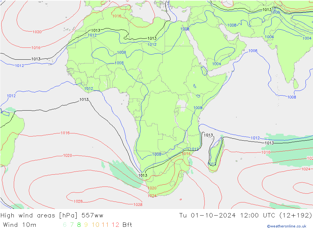 Izotacha 557ww wto. 01.10.2024 12 UTC