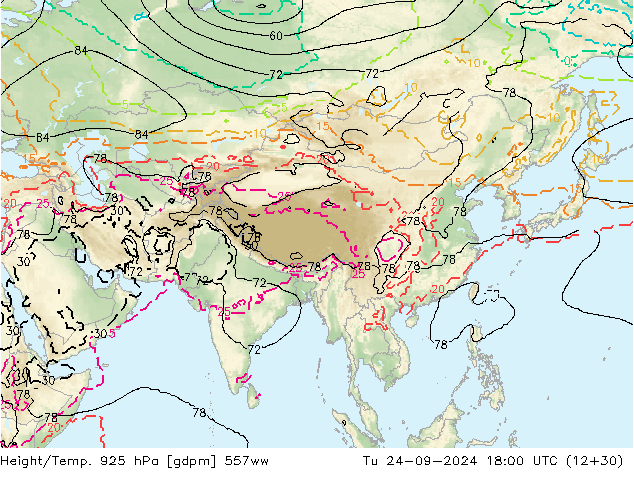 Height/Temp. 925 hPa 557ww mar 24.09.2024 18 UTC