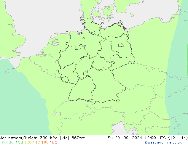Jet stream/Height 300 hPa 557ww Ne 29.09.2024 12 UTC