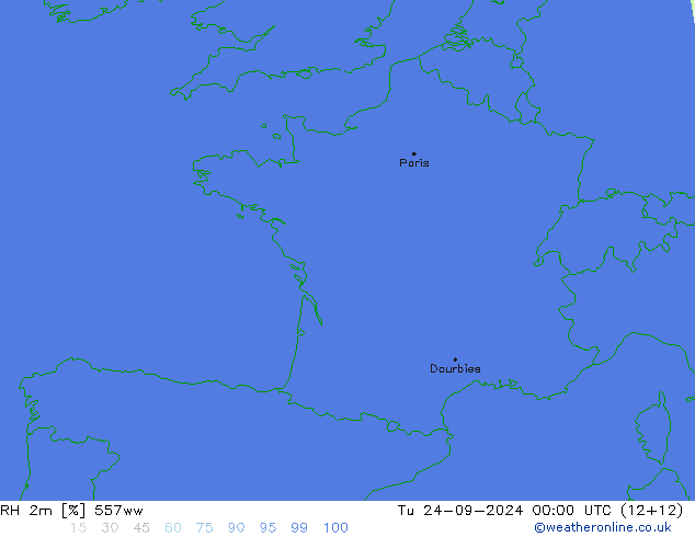 RH 2m 557ww Di 24.09.2024 00 UTC