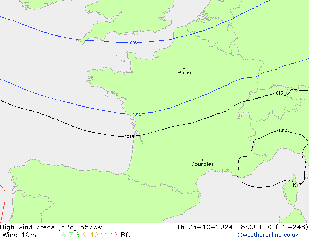 High wind areas 557ww gio 03.10.2024 18 UTC