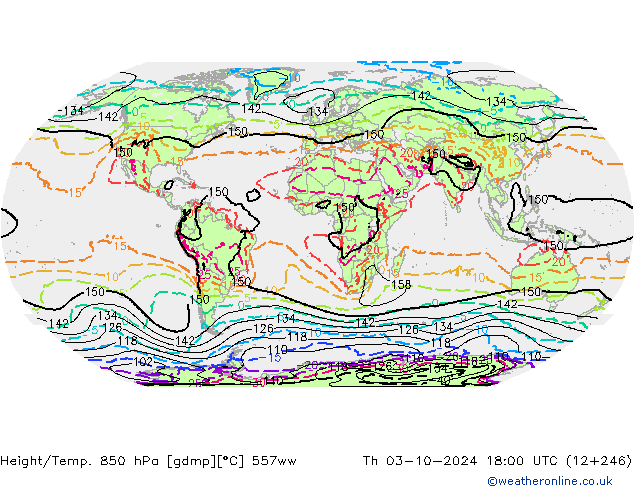 Height/Temp. 850 hPa 557ww Do 03.10.2024 18 UTC