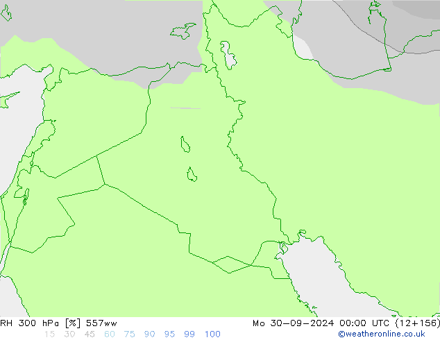 RH 300 hPa 557ww Mo 30.09.2024 00 UTC