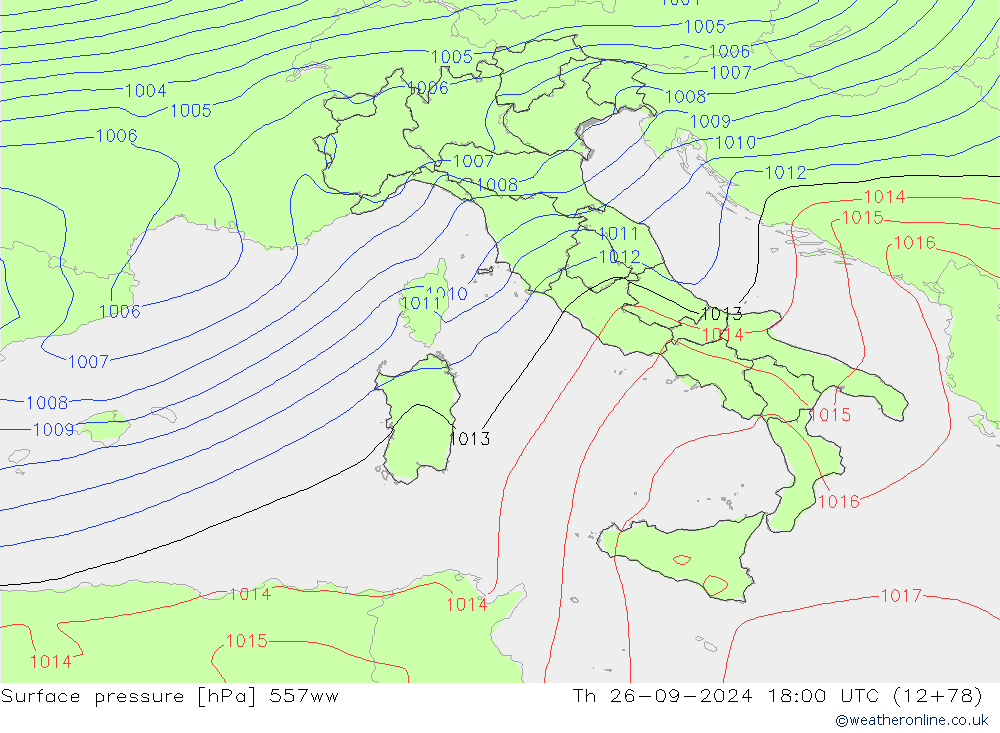 Presión superficial 557ww jue 26.09.2024 18 UTC