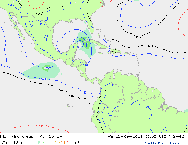 High wind areas 557ww mer 25.09.2024 06 UTC