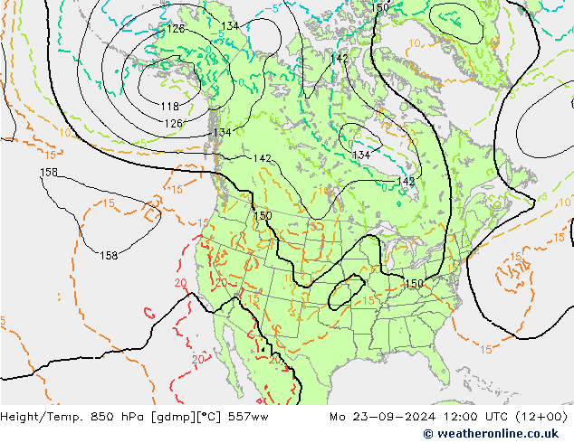 Height/Temp. 850 гПа 557ww пн 23.09.2024 12 UTC