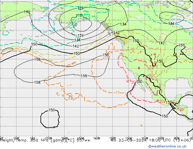 Geop./Temp. 850 hPa 557ww lun 23.09.2024 18 UTC