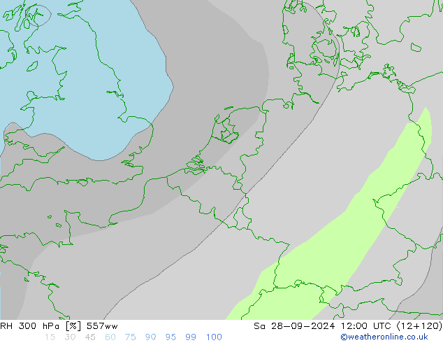 RH 300 hPa 557ww so. 28.09.2024 12 UTC