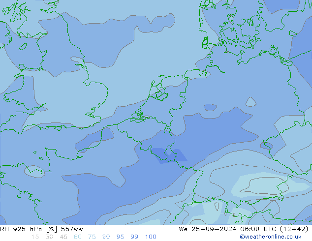 RH 925 hPa 557ww mer 25.09.2024 06 UTC