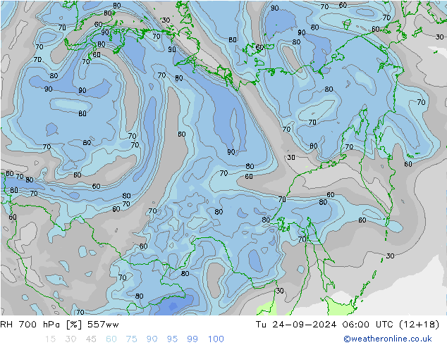 RH 700 hPa 557ww Ter 24.09.2024 06 UTC