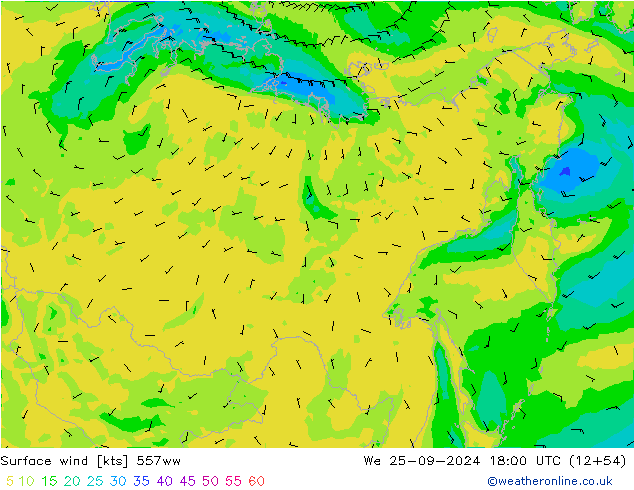 wiatr 10 m 557ww śro. 25.09.2024 18 UTC