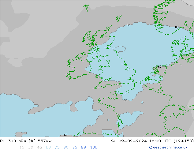 RH 300 hPa 557ww Ne 29.09.2024 18 UTC