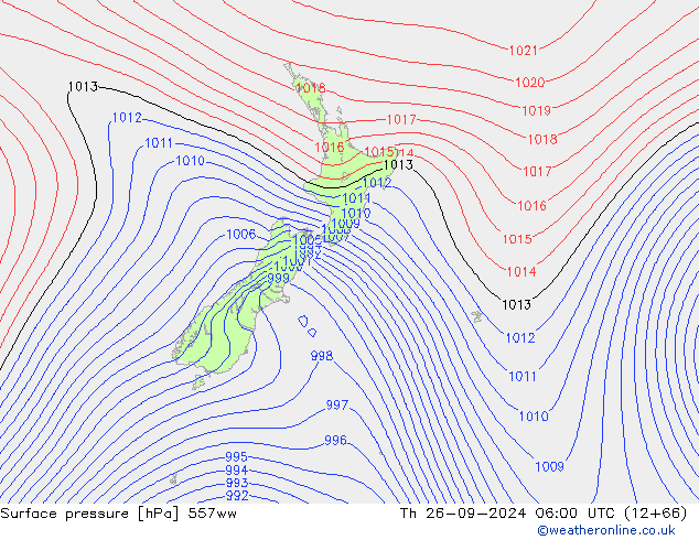 Surface pressure 557ww Th 26.09.2024 06 UTC