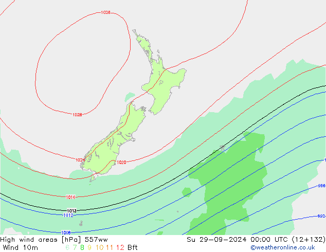 High wind areas 557ww Su 29.09.2024 00 UTC