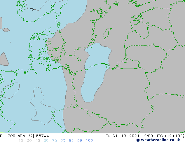 RV 700 hPa 557ww di 01.10.2024 12 UTC