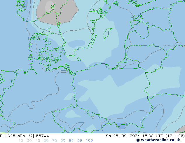 RH 925 гПа 557ww сб 28.09.2024 18 UTC