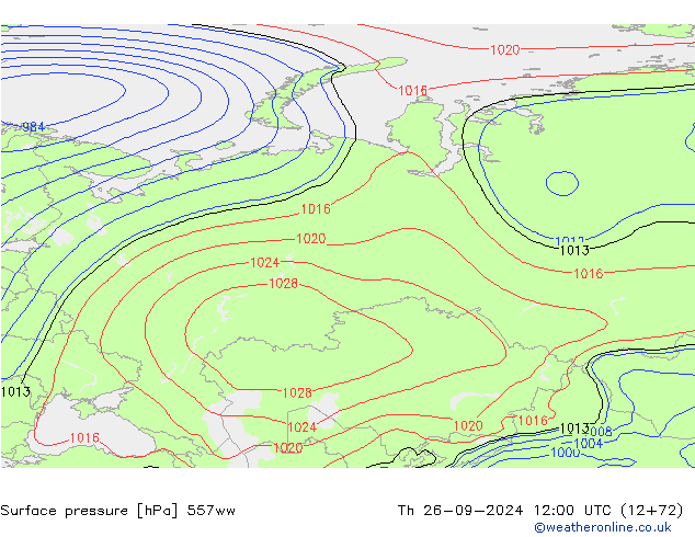 Luchtdruk (Grond) 557ww do 26.09.2024 12 UTC