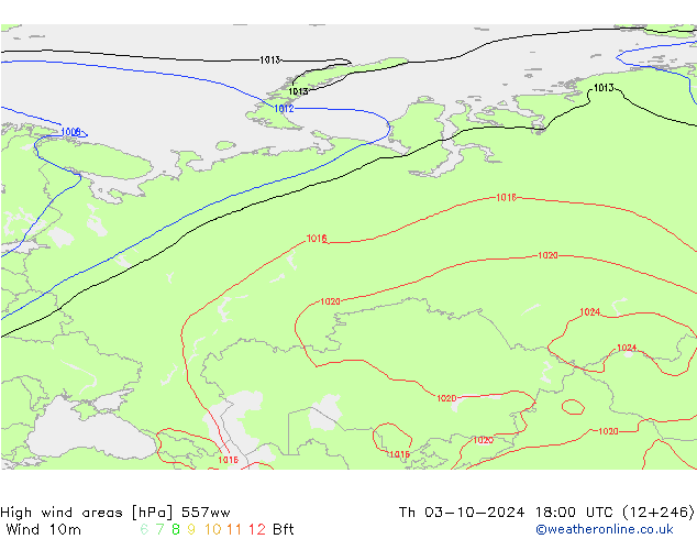 High wind areas 557ww Čt 03.10.2024 18 UTC