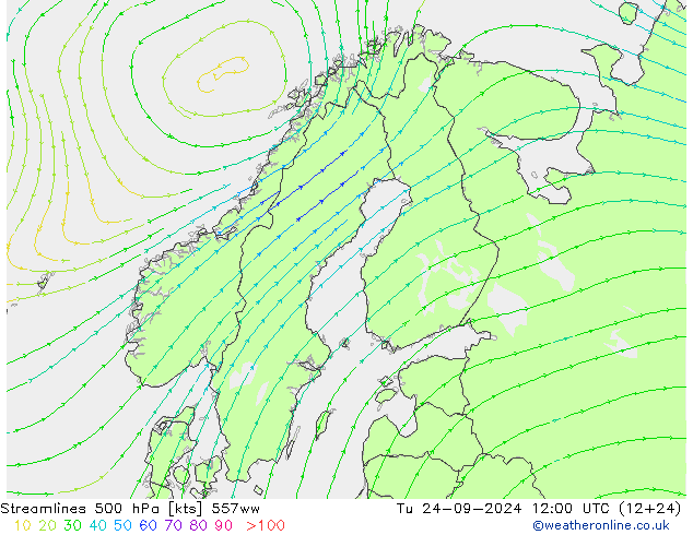 ветер 500 гПа 557ww вт 24.09.2024 12 UTC
