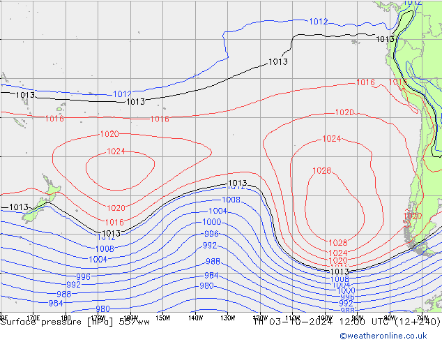 Surface pressure 557ww Th 03.10.2024 12 UTC