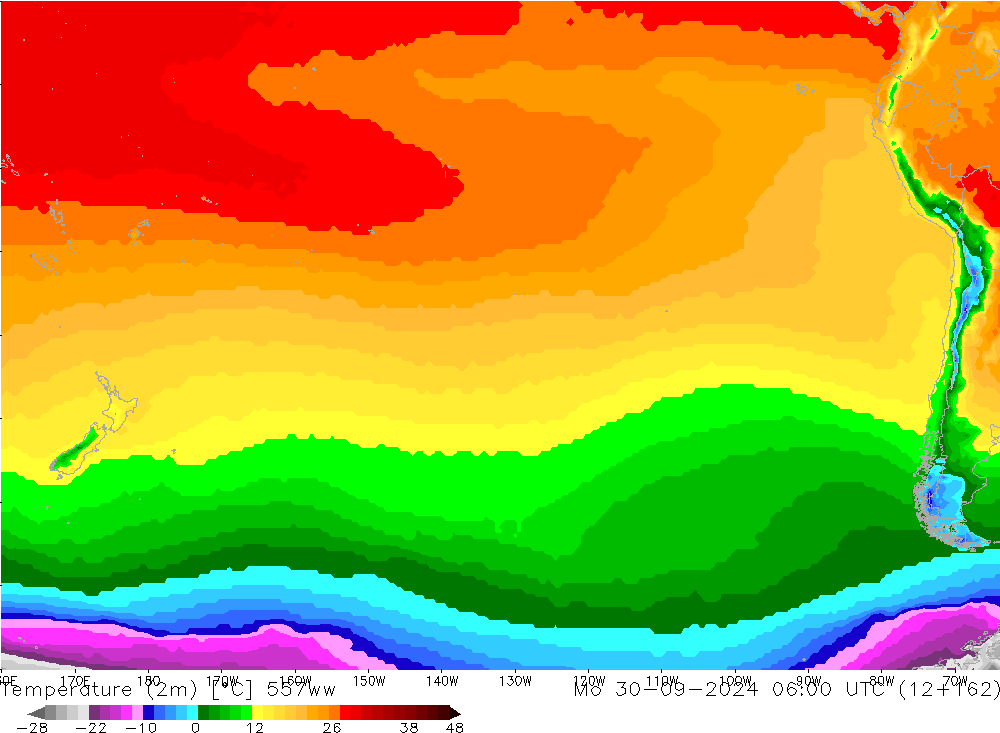 Temperature (2m) 557ww Po 30.09.2024 06 UTC