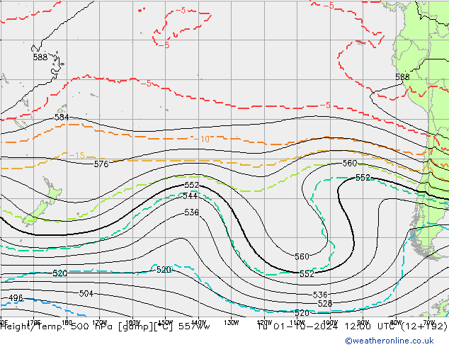 Yükseklik/Sıc. 500 hPa 557ww Sa 01.10.2024 12 UTC