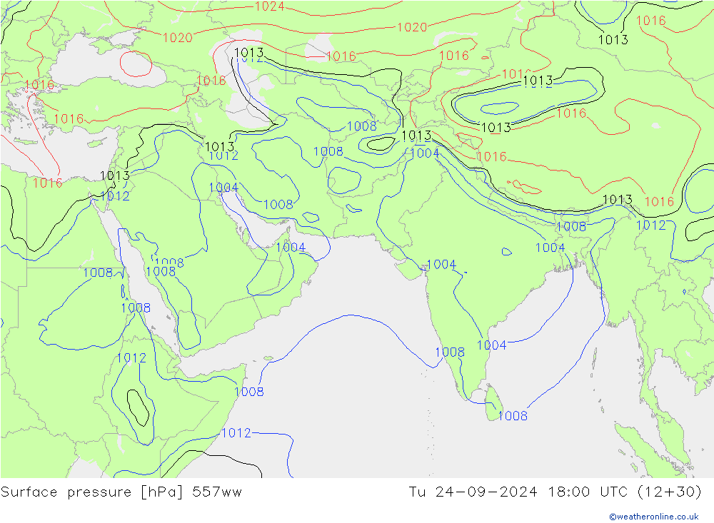 приземное давление 557ww вт 24.09.2024 18 UTC