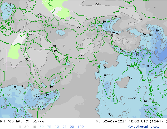 RH 700 hPa 557ww Po 30.09.2024 18 UTC