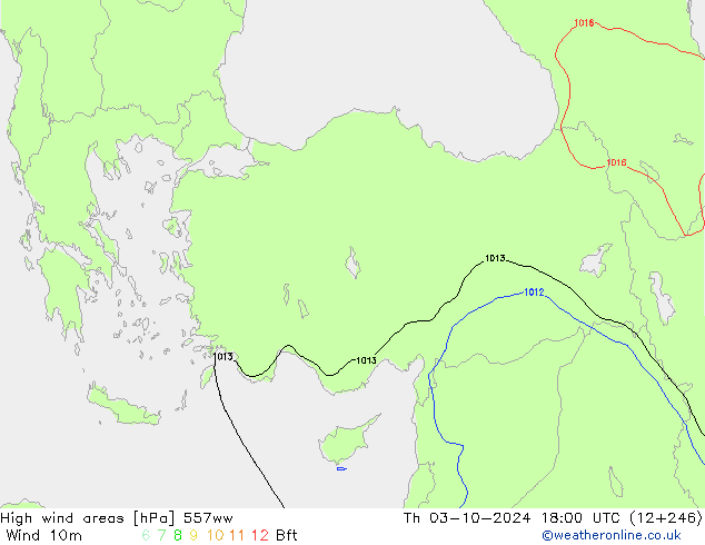 High wind areas 557ww Th 03.10.2024 18 UTC