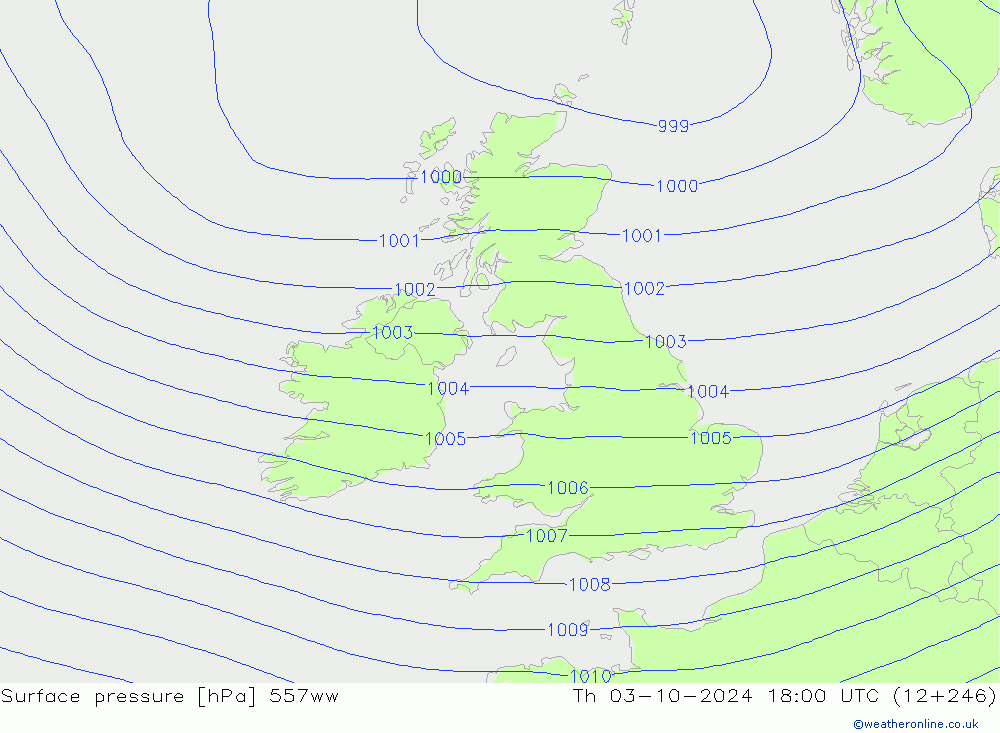 Surface pressure 557ww Th 03.10.2024 18 UTC