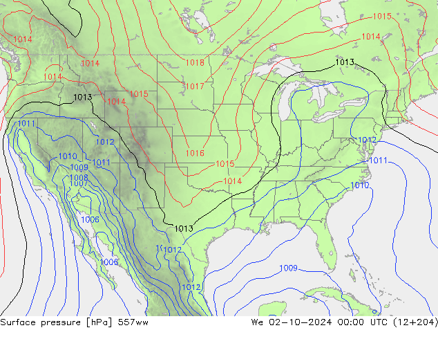 приземное давление 557ww ср 02.10.2024 00 UTC