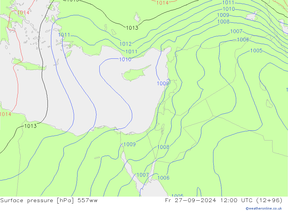 Surface pressure 557ww Fr 27.09.2024 12 UTC