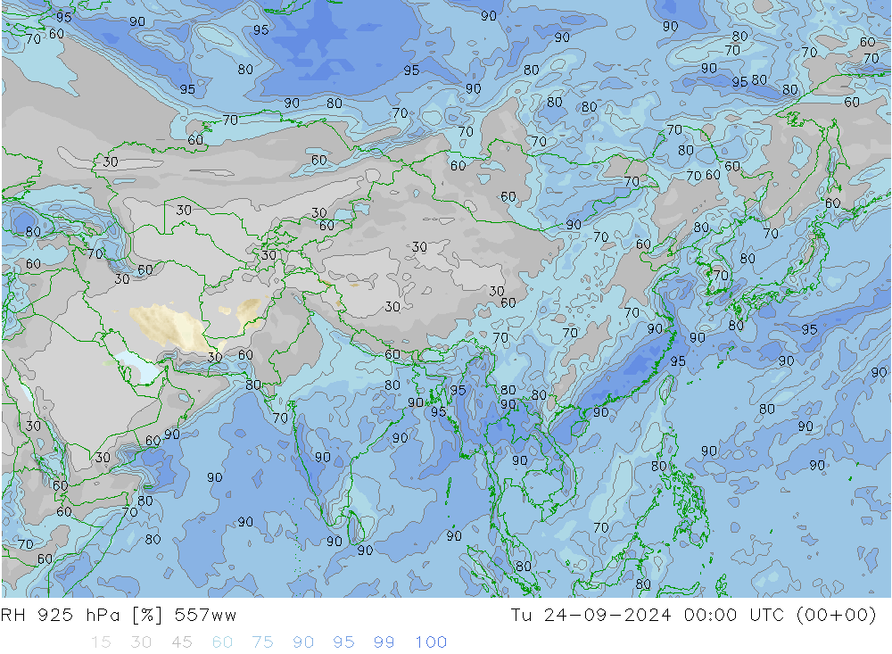 RH 925 hPa 557ww mar 24.09.2024 00 UTC