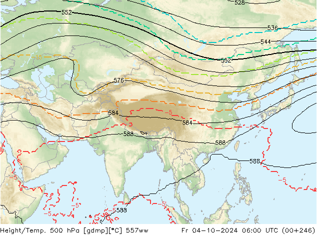 Geop./Temp. 500 hPa 557ww vie 04.10.2024 06 UTC