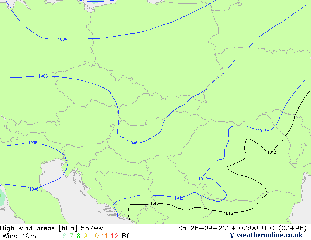 High wind areas 557ww Sa 28.09.2024 00 UTC