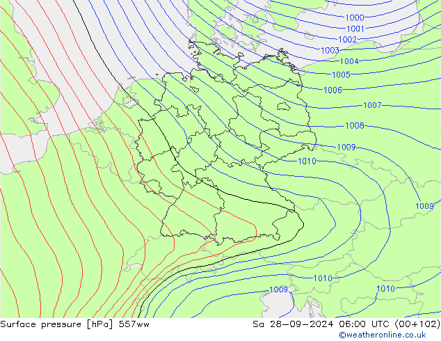 Surface pressure 557ww Sa 28.09.2024 06 UTC