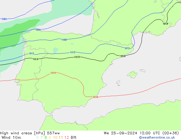 Izotacha 557ww śro. 25.09.2024 12 UTC