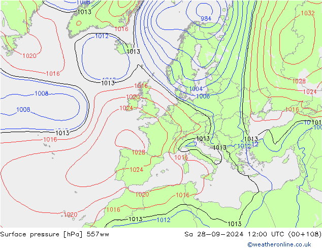 Luchtdruk (Grond) 557ww za 28.09.2024 12 UTC