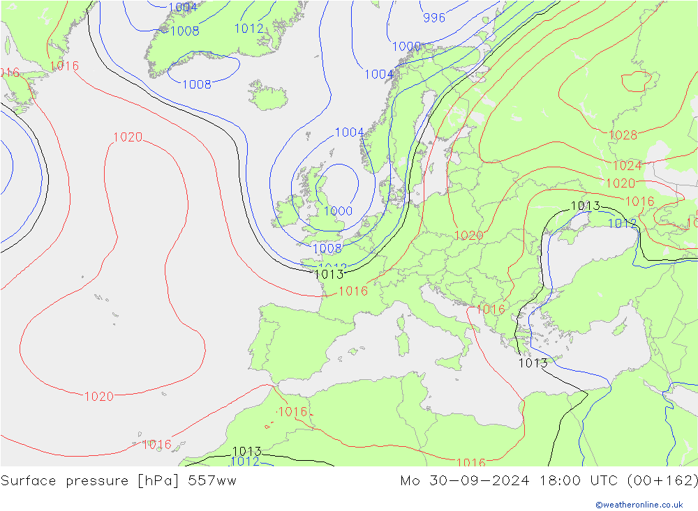 Atmosférický tlak 557ww Po 30.09.2024 18 UTC